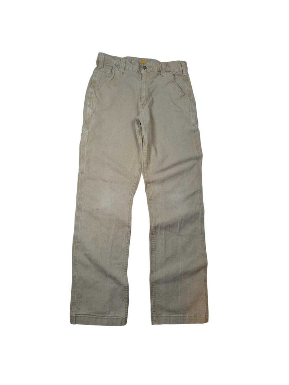 Men’s Work Pants Carhartt Duck Canvas Khaki Relaxed Fit Size 32x32 - Picture 1 of 7